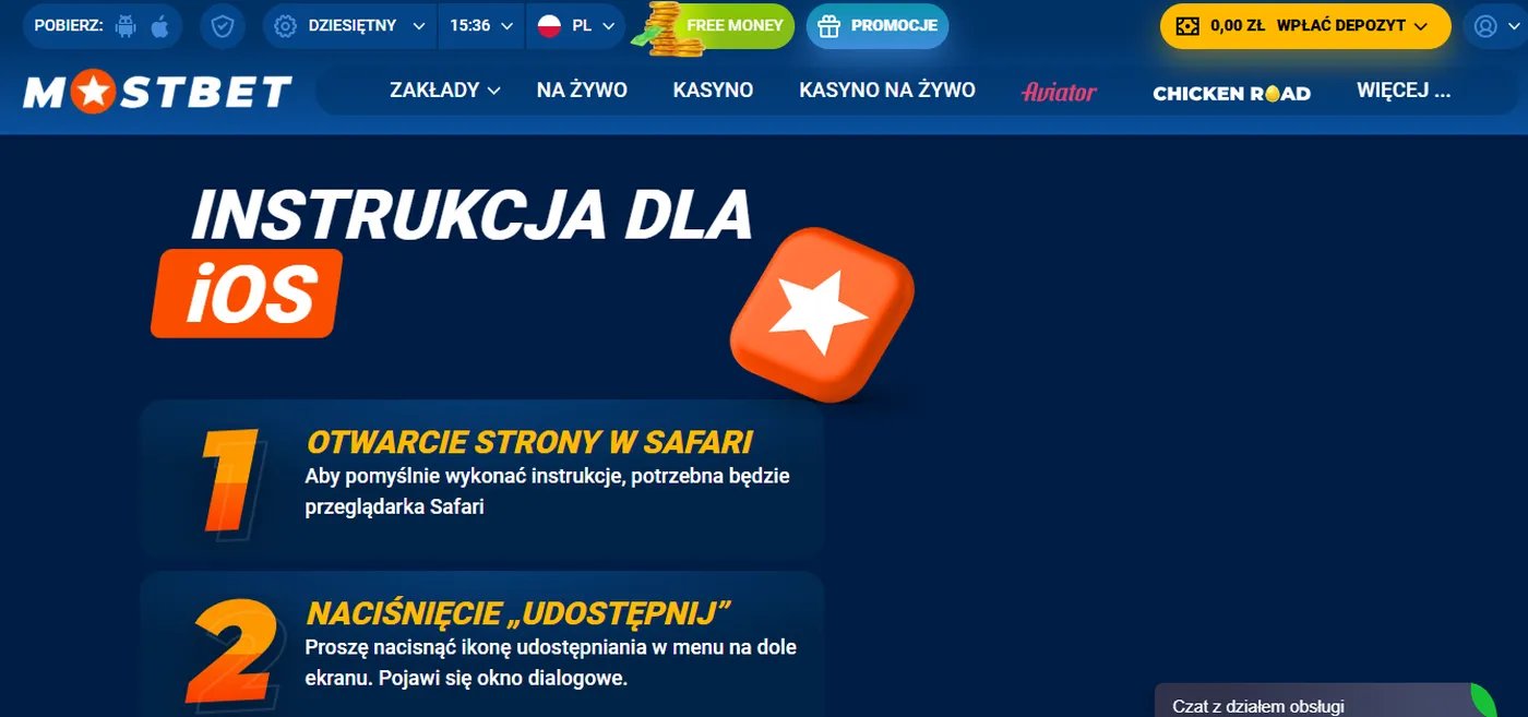 Zakłady sportowe w Mostbet aplikacja